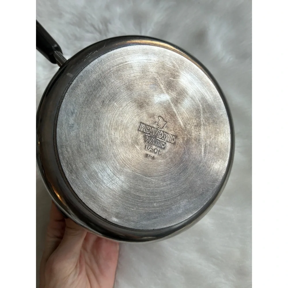 Revere Ware 1 1/2 Qt Saucepan Stainless Steel Handle Small Pot NO LID VGUC